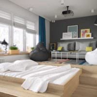 דוגמה לסגנון יוצא דופן של צילום חדר שינה בסלון