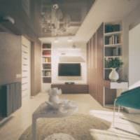 ein Beispiel für ein ungewöhnliches Design-Wohnzimmer-Schlafzimmer-Bild