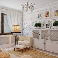 σαλόνι με ελαφρύ σχεδιασμό σε εικόνα στυλ Προβηγκίας