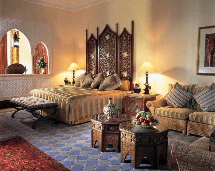 סגנון חדר שינה יפה בסגנון מזרחי