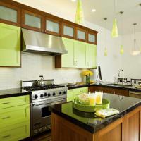 Zelené kuchynské dvierka