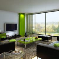 Dizajn obývačky s panoramatickým oknom