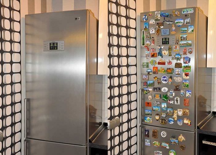 možnost neobvyklé dekorace chladničky v kuchyni