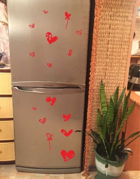 možnost neobvyklé dekorace chladničky