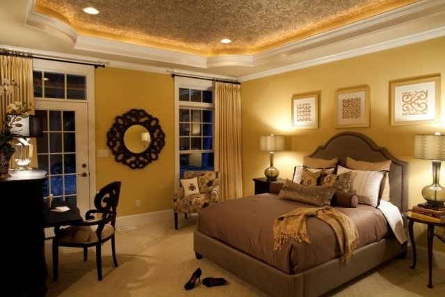 hyggelige-væg-farver-til-soveværelser-integreret-loft-lys-lyskilder