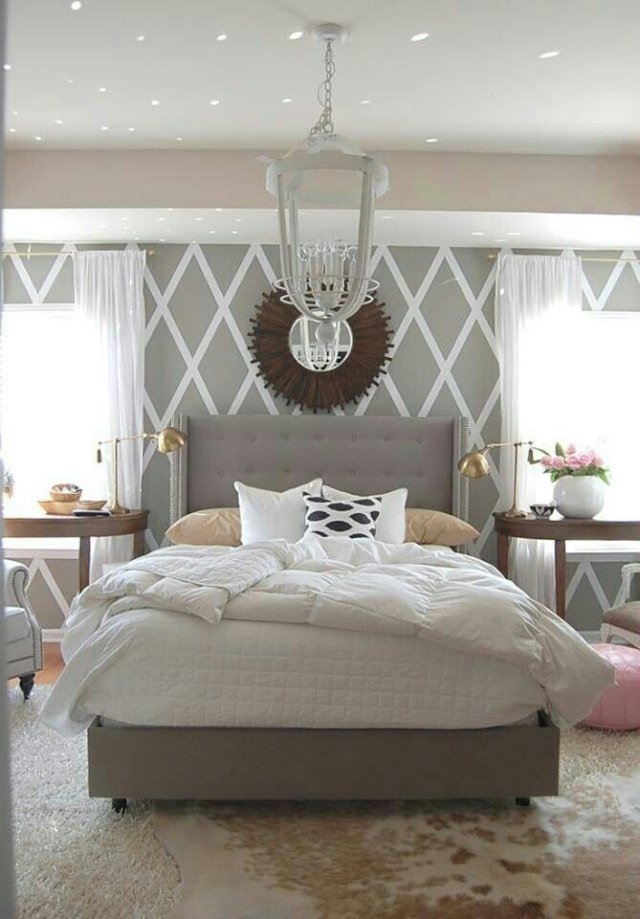 soveværelse-vægge-design-tapet-stort-format-mønster-rombisk