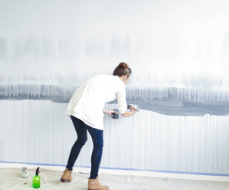 Gør-det-selv-væg-design-gør-det-selv-akvareller-væg