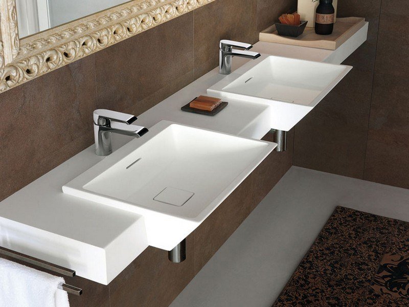 Håndvask-moderne-badeværelse-hvid-keramisk-håndvask-dobbelt håndvask-teucopapir