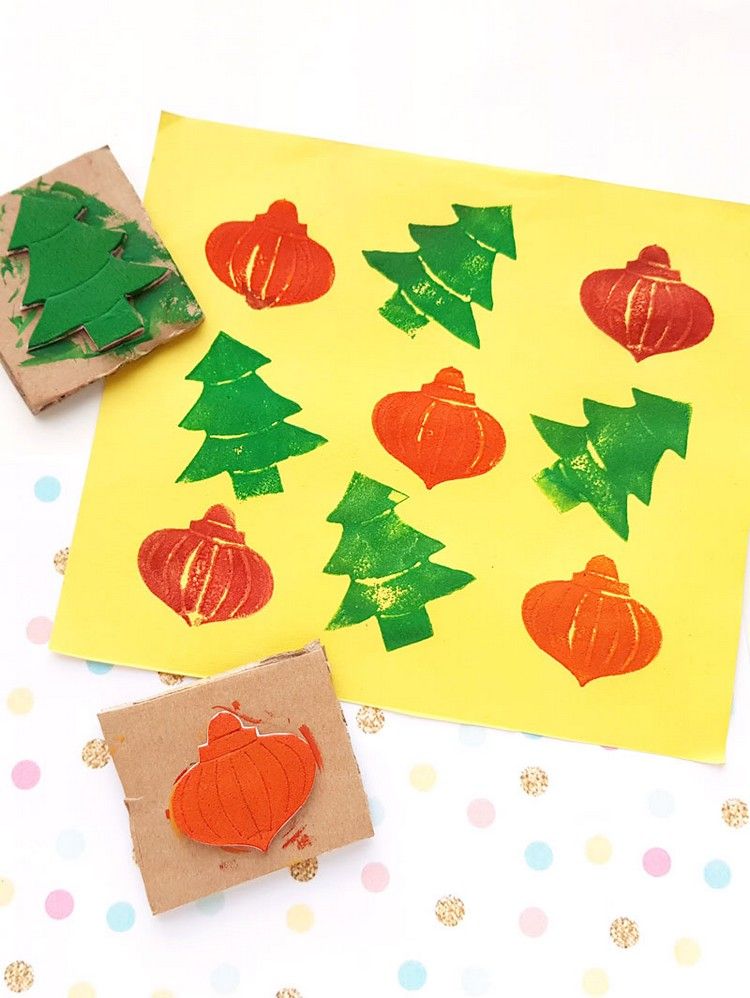 Lav sjove frimærker til jul med 1 til 3 -årige