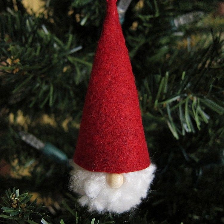 Julemanden tinker stof pompon skæg filt hat