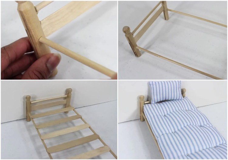 træværk-børn-ideer-dukke-seng-let-instruktioner-træ spatler-spisepinde-runde-hoved-klemmer