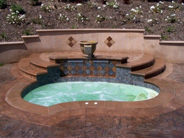 hot tub have pool installation idéer springvand fliser