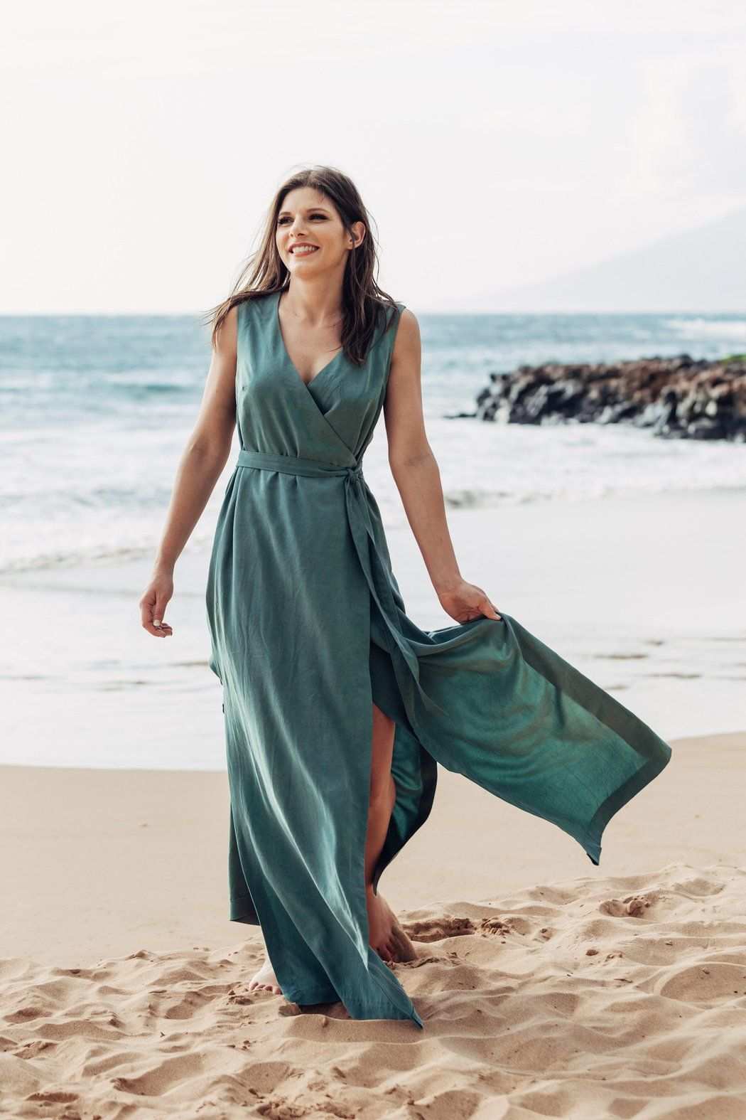 Maxi wrap kjole kombinerer strandtøj sommertøj