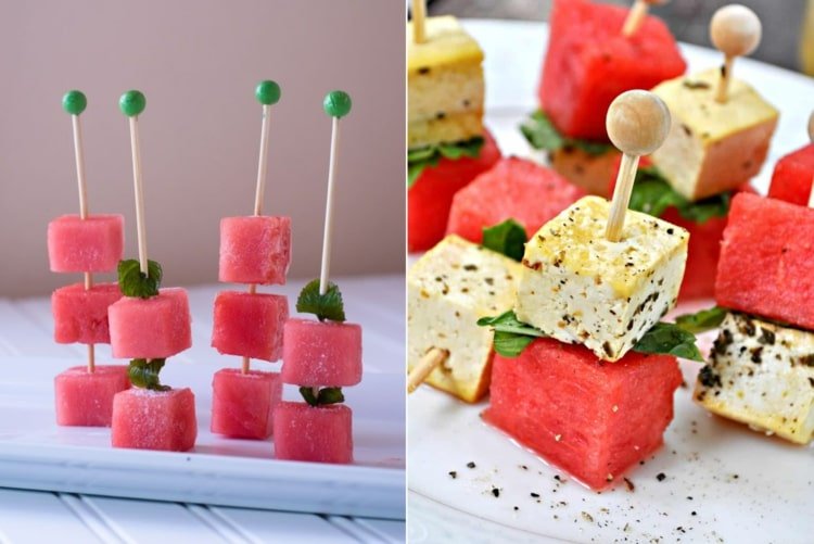 Lækre festopskrifter - tilbered spyd fra vandmelon eller honningdugmelon