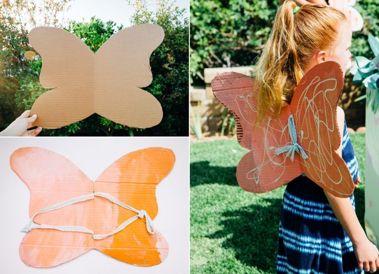 Lav sommerfuglvinger af pap - børn maler vingerne selv