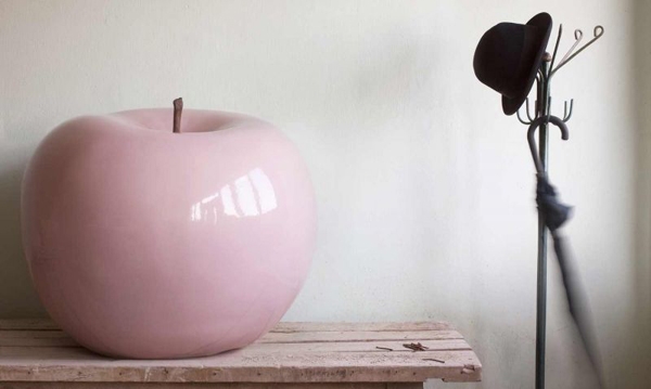 moderne flad pink keramisk æble