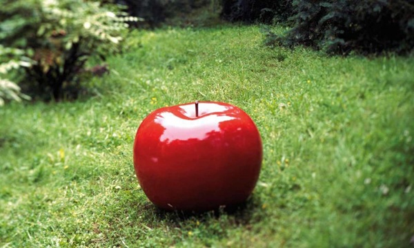 rød æble have figur græsplæne have design