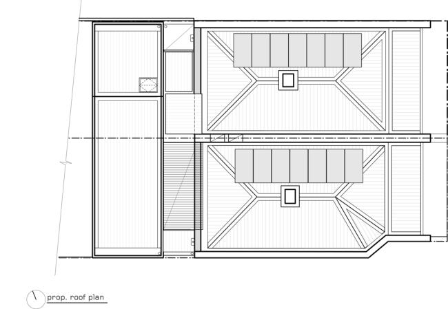 tagplan designer boligbolig bestående af to bygninger