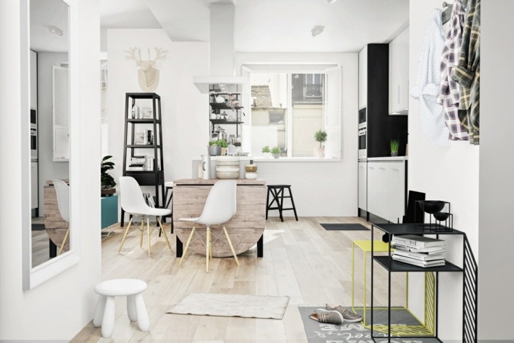 design flad sort-hvid-køkken-skandinavisk-idé