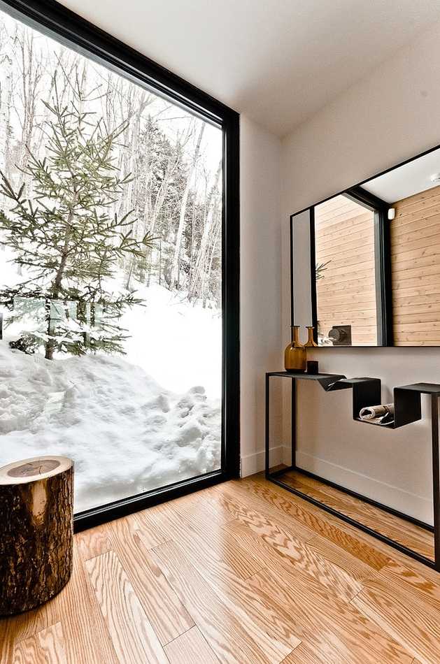 gulv træ badeværelse minimalistisk panoramavindue