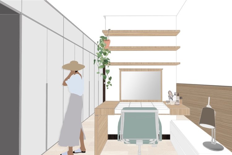 Ombyg lejlighedens plan til garderobe på hjemmekontoret