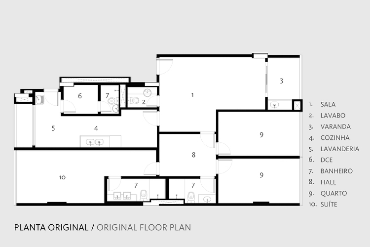 Renover lejlighed gammel plan, værelse layout af køkken og stue og to soveværelser