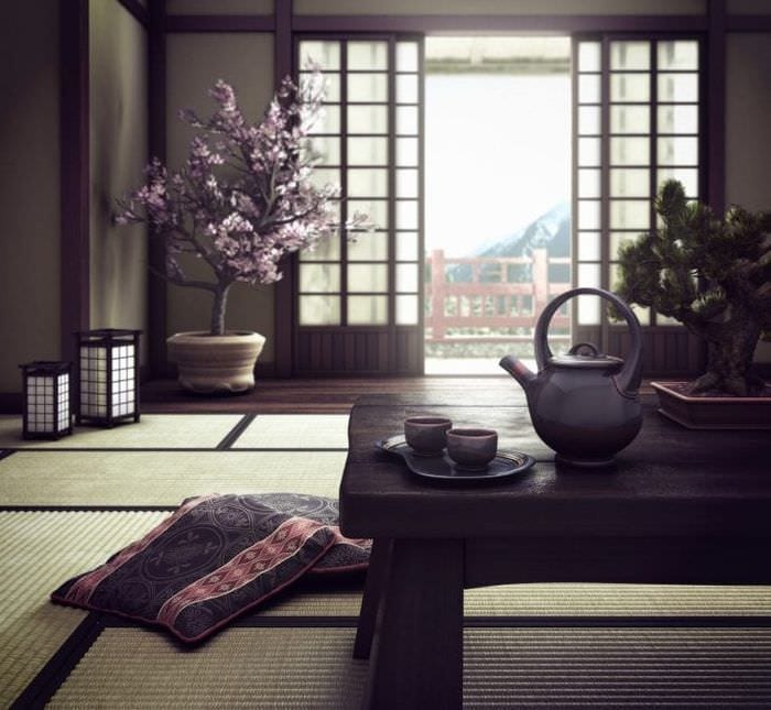 vacker japansk stil korridor stil