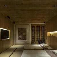 ljus korridor inredning i japansk stil bild