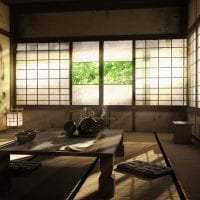 ljus stil lägenhet i japansk stil foto