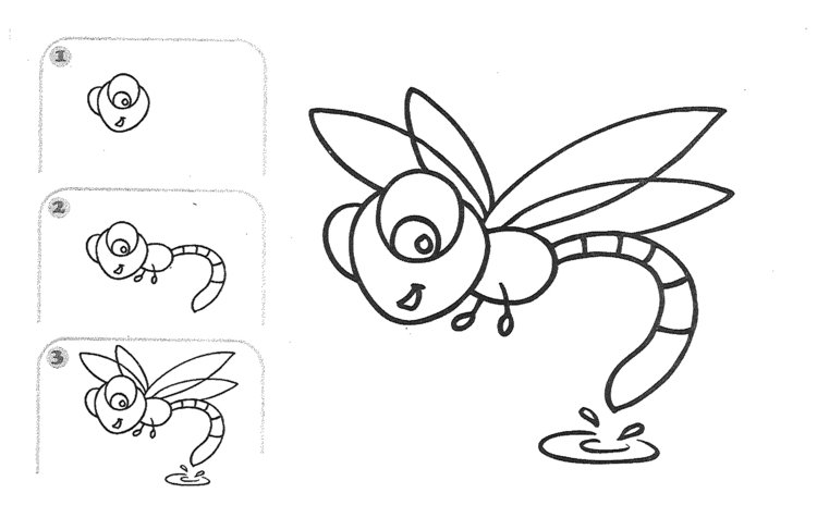 lære at tegne let-guldsmede-insekter-sjov-figur