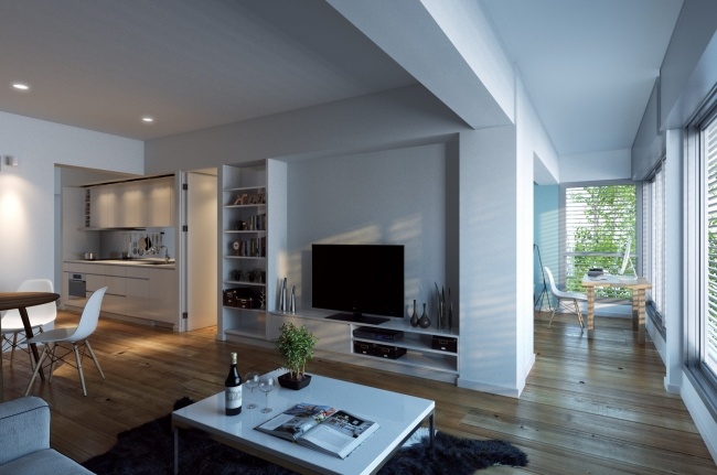 Loft Fladt Hvidt Design 3d Visualisering-Realistisk Rendering jay3design