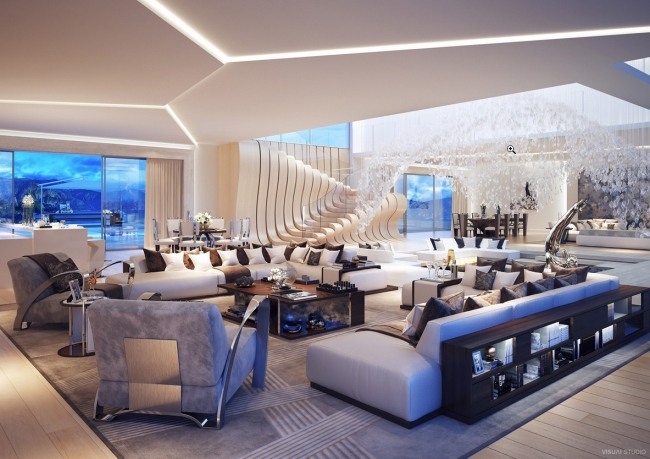 Luksus lejlighed-indretning-loft design-visuelt studie-3d projekt realistisk visualisering
