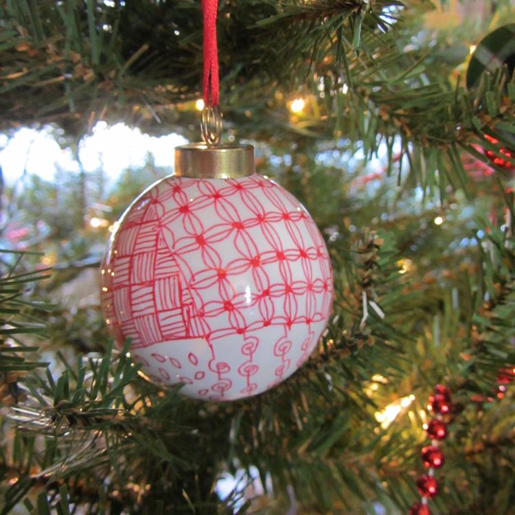 Zentangle -skabeloner Juletræspynt til jul gør dig selv til en gave