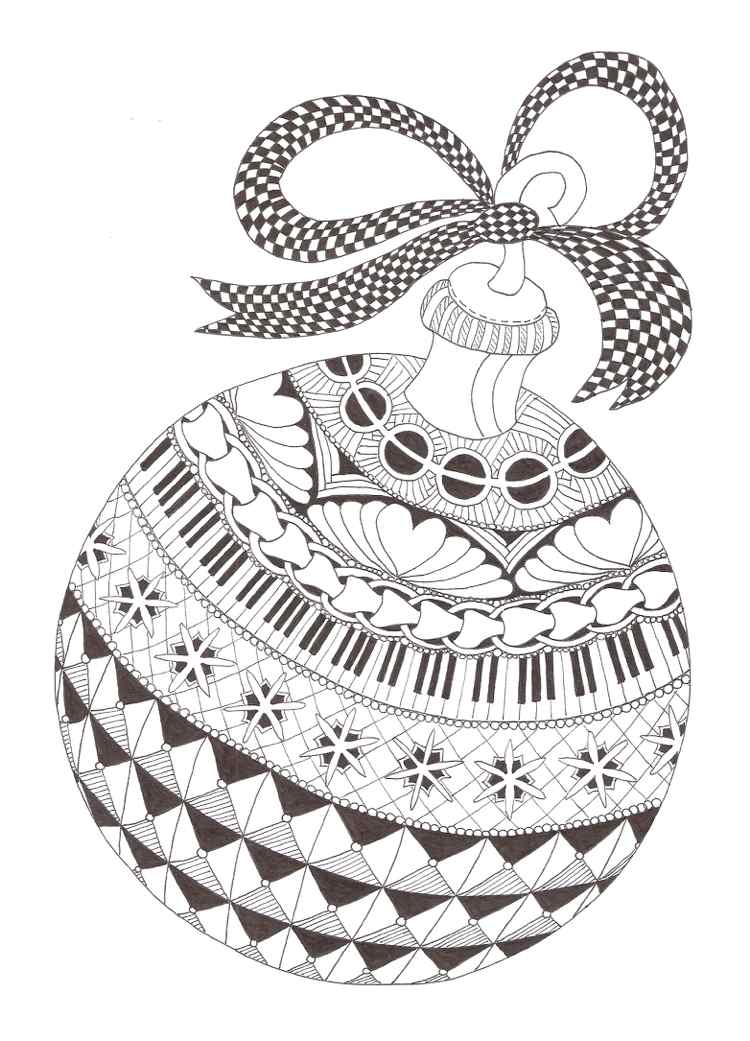 Zentangle skabeloner Julefri kugle