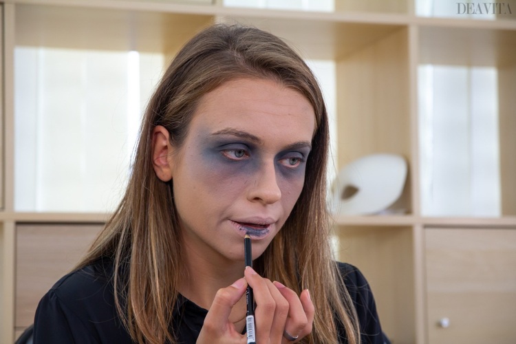 Zombie make-up kohl anvende læber sløring