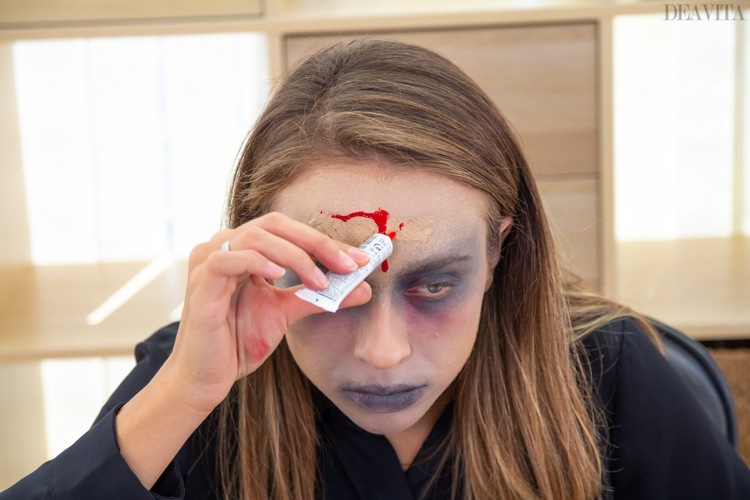 Zombie make-up falsk bloddrænpande
