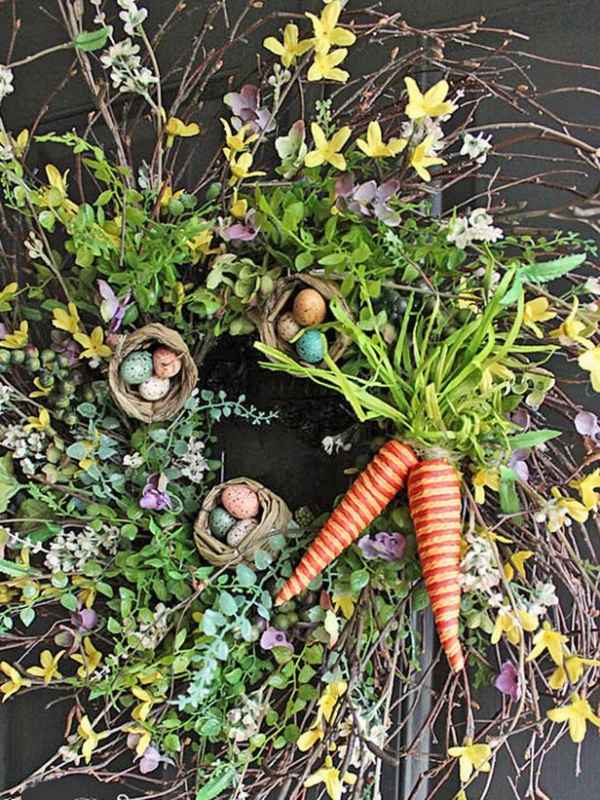 dekorere påskekrans naturlig dekoration brug blyfjeder