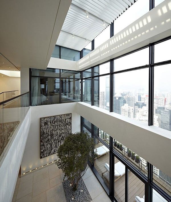 moderne loftsglasfacade